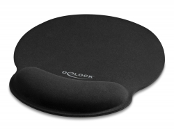 12559 Delock Ergonomic Mouse pad with Wrist Rest black 252 x 227 mm