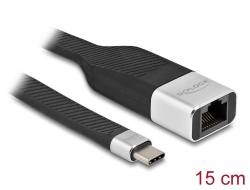 86936 Delock Câble plat FPC USB Type-C™ à Gigabit LAN 10/100/1000 Mbps 15 cm