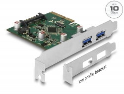 90298 Delock Placă PCI Express x4 la 2 x USB 3.2 Gen 2 Tip-A extern mamă