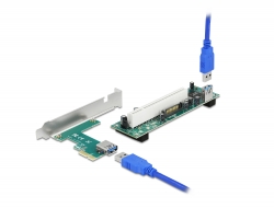 90065 Delock Riser Card PCI Express x1 to 1 x PCI 32 Bit Slot with 60 cm cable