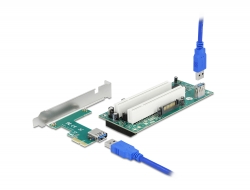 90066 Delock Riser Card PCI Express x1 to 2 x PCI 32 Bit Slot with 60 cm cable