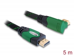 82954 Delock Kabel High Speed HDMI mit Ethernet – HDMI A Stecker > HDMI A Stecker gewinkelt 4K 5 m