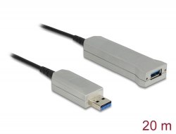 83739 Delock Cable óptico activo USB 5 Gbps-A macho > USB 5 Gbps-A hembra 20 m