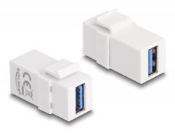 87832 Delock Keystone Modul USB 3.0 A Buchse zu USB 3.0 A Buchse weiß (1:1)