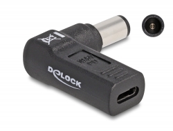 60005 Delock Adaptador para cable de carga de ordenador portátil USB Type-C™ hembra a HP 7,4 x 5,0 mm macho en ángulo de 90°