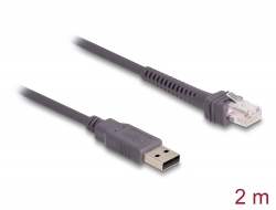 90599 Delock Câble de scanneur de code-barres RJ50 vers USB 2.0 Type-A, 2 m