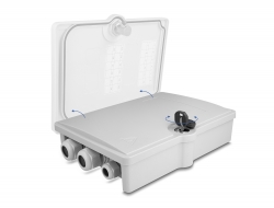 87900 Delock Fiber Optic Distribution Box for indoor and outdoor IP55 waterproof lockable 6 port grey