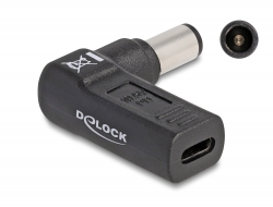 60008 Delock Adaptador para cable de carga de ordenador portátil USB Type-C™ hembra a Dell 7,4 x 5,0 mm macho en ángulo de 90°