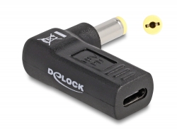 60009 Delock Adapter för laddningskabel för bärbar dator USB Type-C™ hona till Acer 5,5 x 1,7 mm hane 90° vinklad