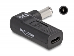 60014 Delock Adapter för laddningskabel för bärbar dator USB Type-C™ hona till Sony 6,0 x 4,3 mm hane 90° vinklad