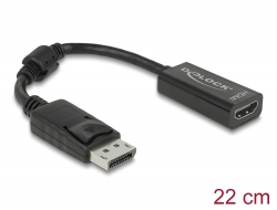 61849 Delock Adapter DisplayPort 1.1 muški > HDMI ženski pasivni crno
