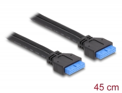 83124 Delock Kábel USB 3.0-s csatlakozóhüvellyel, 2,00 mm, 20 tű > USB 3.0-s csatlakozóhüvellyel, 2,00 mm, 20 tű, 45 cm