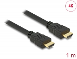 84752 Delock Cable High Speed HDMI with Ethernet – HDMI A male > HDMI A male 4K 1.0 m