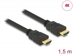 84753 Delock Καλώδιο High Speed HDMI με Ethernet – Αρσενικό HDMI A > Αρσενικό HDMI A 4K 1,5 m