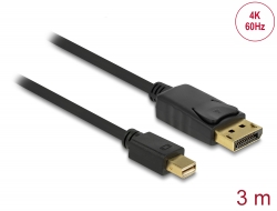 82699 Delock Cable Mini DisplayPort 1.2 macho > DisplayPort macho 4K 60 Hz 3,0 m