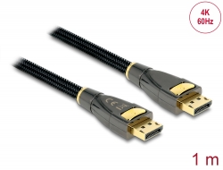 82770 Delock DisplayPort 1.2 kabel samec > DisplayPort samec 4K 60 Hz 1 m Premium