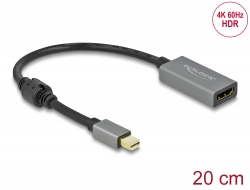 66570 Delock Aktiv mini DisplayPort 1.4 till HDMI-adapter 4K 60 Hz (HDR)