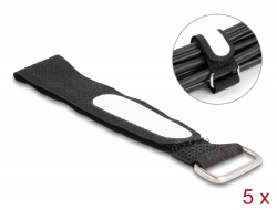 19606 Delock Hook-and-loop cable tie with loop and label tap L 203 x W 20 mm black 5 pieces