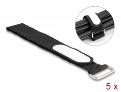 19608 Delock Hook-and-loop cable tie with loop and label tap L 305 x W 25 mm black 5 pieces