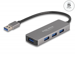 63171 Delock Κόμβος με σύνδεσμο USB Τύπου-A 4 Θύρες USB 5 Gbps – Θύρες USB Τύπου-A πλευρικά