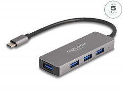 63173 Delock Κόμβος με σύνδεσμο USB Type-C™ 4 Θύρες USB 5 Gbps – Θύρες USB Τύπου-A πλευρικά