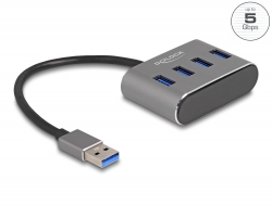 63190 Delock 4 ulaza USB 5 Gbps čvorište s USB Tipa-A priključkom – USB Tipa-A priključci na vrhu