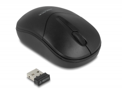 12494 Delock Mini mouse wireless optic, cu 3 butoane, care funcţionează în banda de frecvenţă de 2,4 GHz