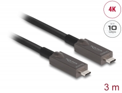 84144 Delock Active Optical USB-C™ Vidéo + Données + câble PD, 3 m