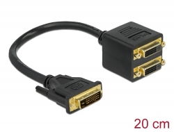 65051 Delock Adapter DVI 24+1 Stecker zu 2 x DVI 24+1 Buchse