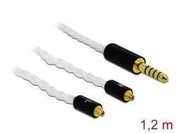 85846 Delock Kabel zvukového signálu s třípinovým stereofonním zástrčkovým konektorem rozměru 4,4 mm na 2 x zástrčkový konektor rozhraní MMCX, 1,20 m