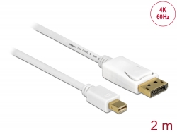 83482 Delock Cablu Mini DisplayPort 1.2 tată > DisplayPort tată 4K 60 Hz 2,0 m