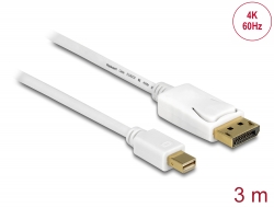 83483 Delock Cablu Mini DisplayPort 1.2 tată > DisplayPort tată 4K 60 Hz 3,0 m