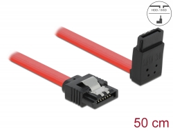 83974 Delock SATA 6 Gb/s kábel egyenes - fölfelé 90 fok 50 cm vörös