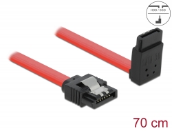 83975 Delock SATA 6 Gb/s kábel egyenes - fölfelé 90 fok 70 cm vörös