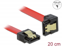 83977 Delock SATA 6 Gb/s kabel ravan do zakrivljen dolje 20 cm crveni
