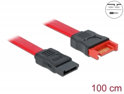 83956 Delock Cablu prelungitor SATA 6 Gb/s 100 cm, roșu