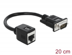 63999 Delock Serijski adapter za produžetak kabela od DB9 muški do RJ45 ženski