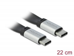 85926 Delock USB 3.2 Gen 2 FPC Flat bandkabel USB Type-C™ till USB Type-C™ 22 cm PD 3 A E-markering
