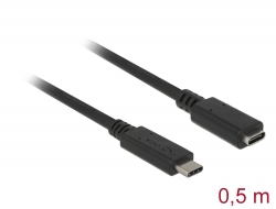 85532 Delock USB 10 Gbps Καλώδιο Επέκτασης USB Type-C™ αρσενικό προς θηλυκό 0,5 m 4K PD 60 W
