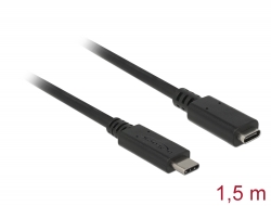 85534 Delock Cablu prelungitor USB 10 Gbps USB Type-C™ tată la mamă 1,5 m 4K PD 60 W