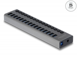 63739 Delock External USB 5 Gbps Hub with 16 Ports + Switch