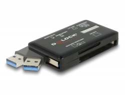 91758 Delock Cititor de carduri SuperSpeed USB 5 Gbps pentru carduri de memorie CF / SD / Micro SD / MS / M2 / xD