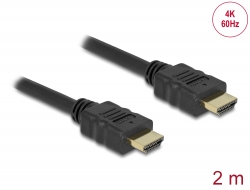 84714 Delock Καλώδιο High Speed HDMI με Ethernet Αρσενικό HDMI A > Αρσενικό HDMI A 3D 4K 2 m