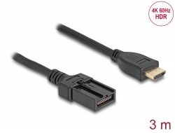 87906 Delock Cable HDMI de automóvil HDMI-A macho a HDMI-E macho de 3 m 4K 60 Hz