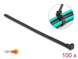 18757 Delock Cable ties reusable heat-resistant L 200 x W 7.5 mm 100 pieces black