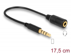 62498 Delock Kabel Klinke 3,5 mm 4 Pin Stecker > Klinke 3,5 mm 4 Pin Buchse (ändert die Pinbelegung)