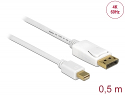 83985 Delock Kabel Mini DisplayPort 1.2 Stecker > DisplayPort Stecker 4K 60 Hz 0,5 m