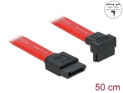 84223 Delock Cablu SATA unghi în jos 3 Gb/s 50 cm, roșu
