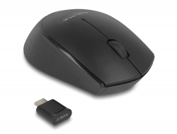 12526 Delock Optyczna, 3 przyciskowa USB Type-C™ mysz mini z komunikacją bezprzewodową 2,4 GHz