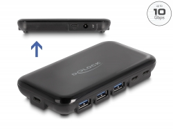 64209 Delock 7 Port USB 3.2 Gen 2 Hub with 4 USB Type-A and 3 USB Type-C™ Ports